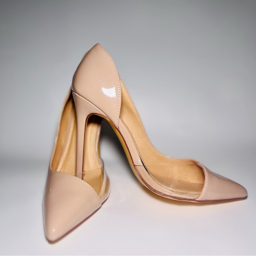 CLEAR NUDE HEELS